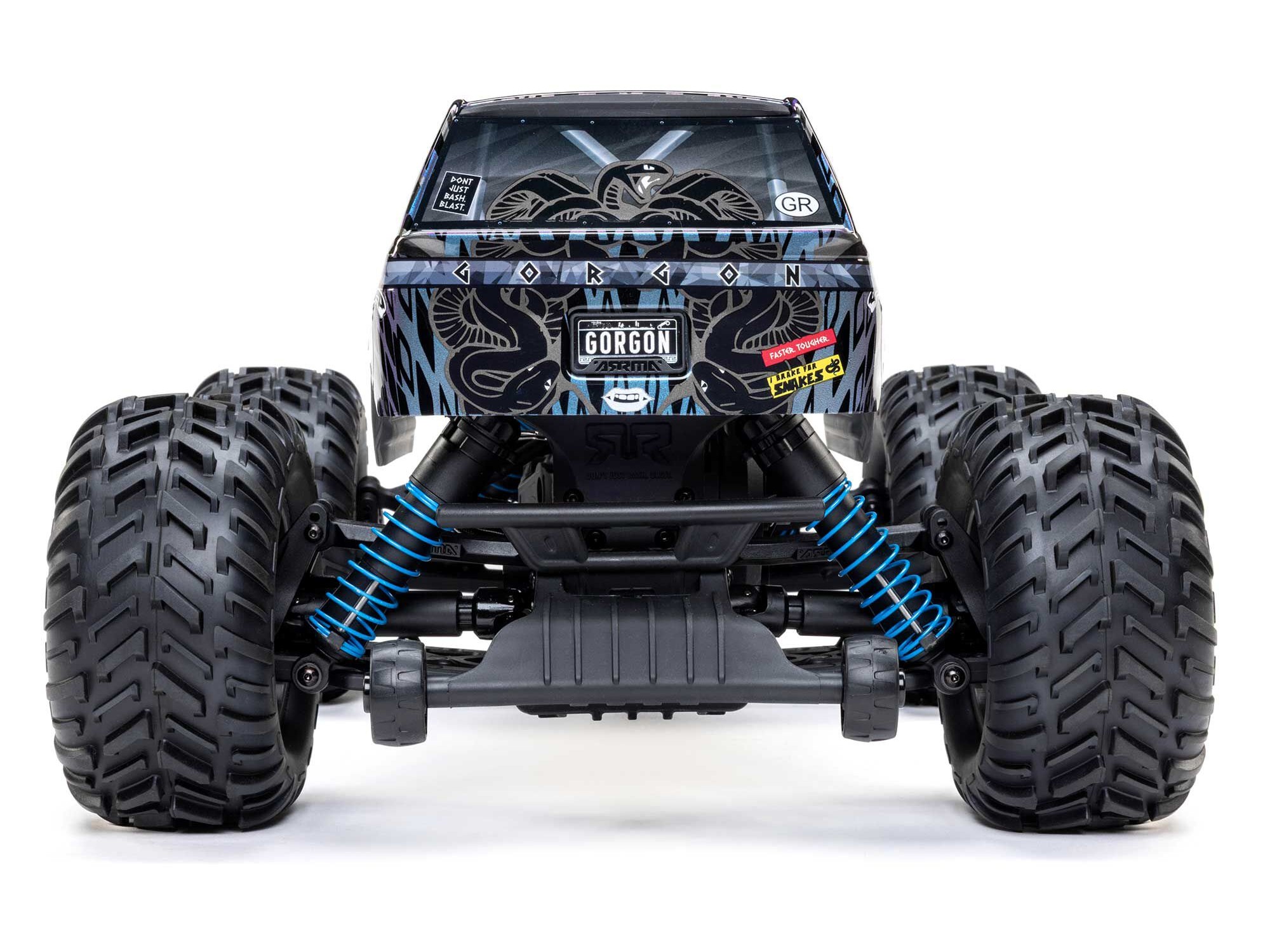 Arrma 1/10 GORGON 223S 2WD RTR Brushless Monster Truck, Blue/Black - 13