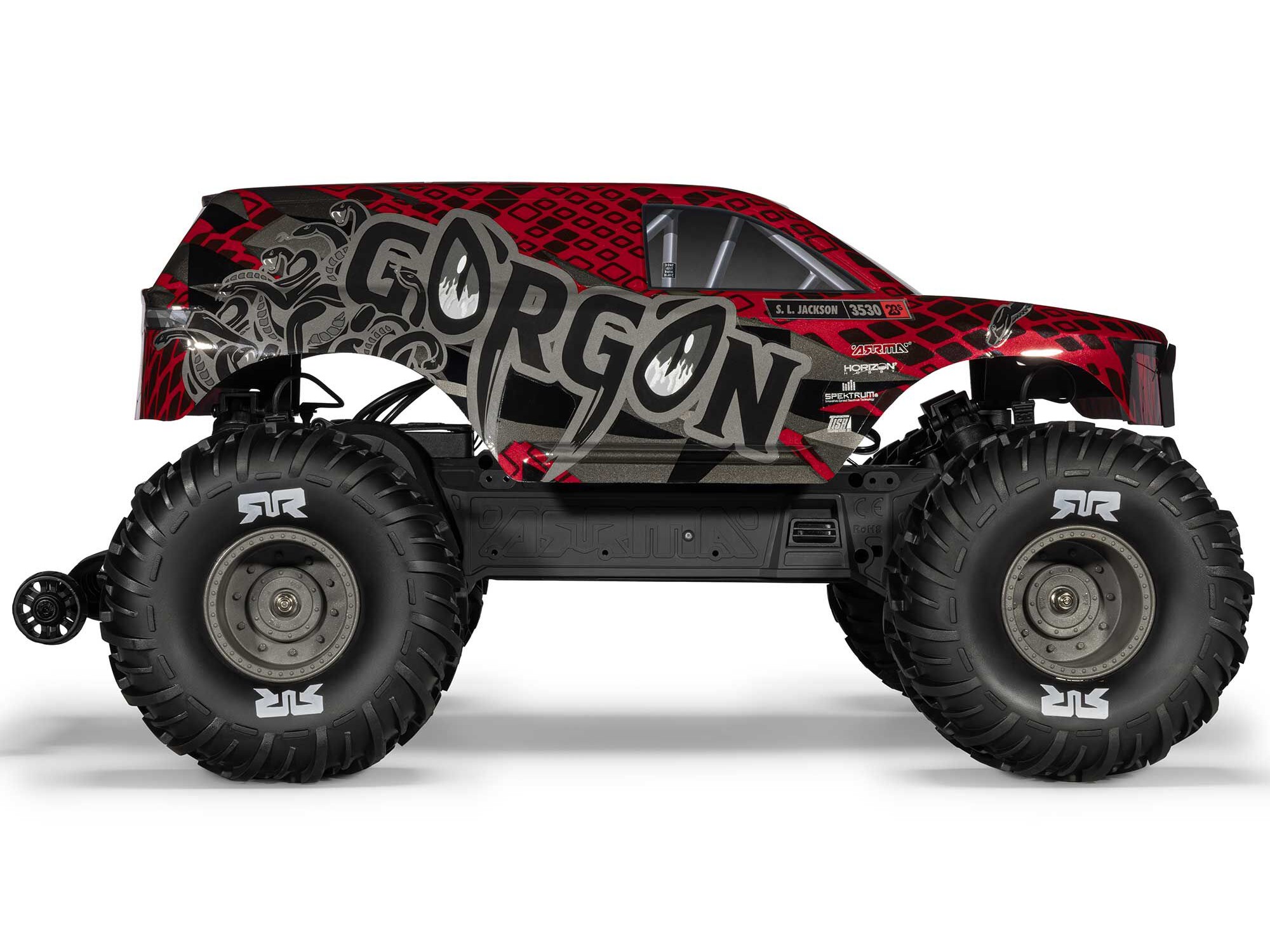 Arrma 1/10 GORGON 223S 2WD RTR Brushless Monster Truck, Red/Black - 10