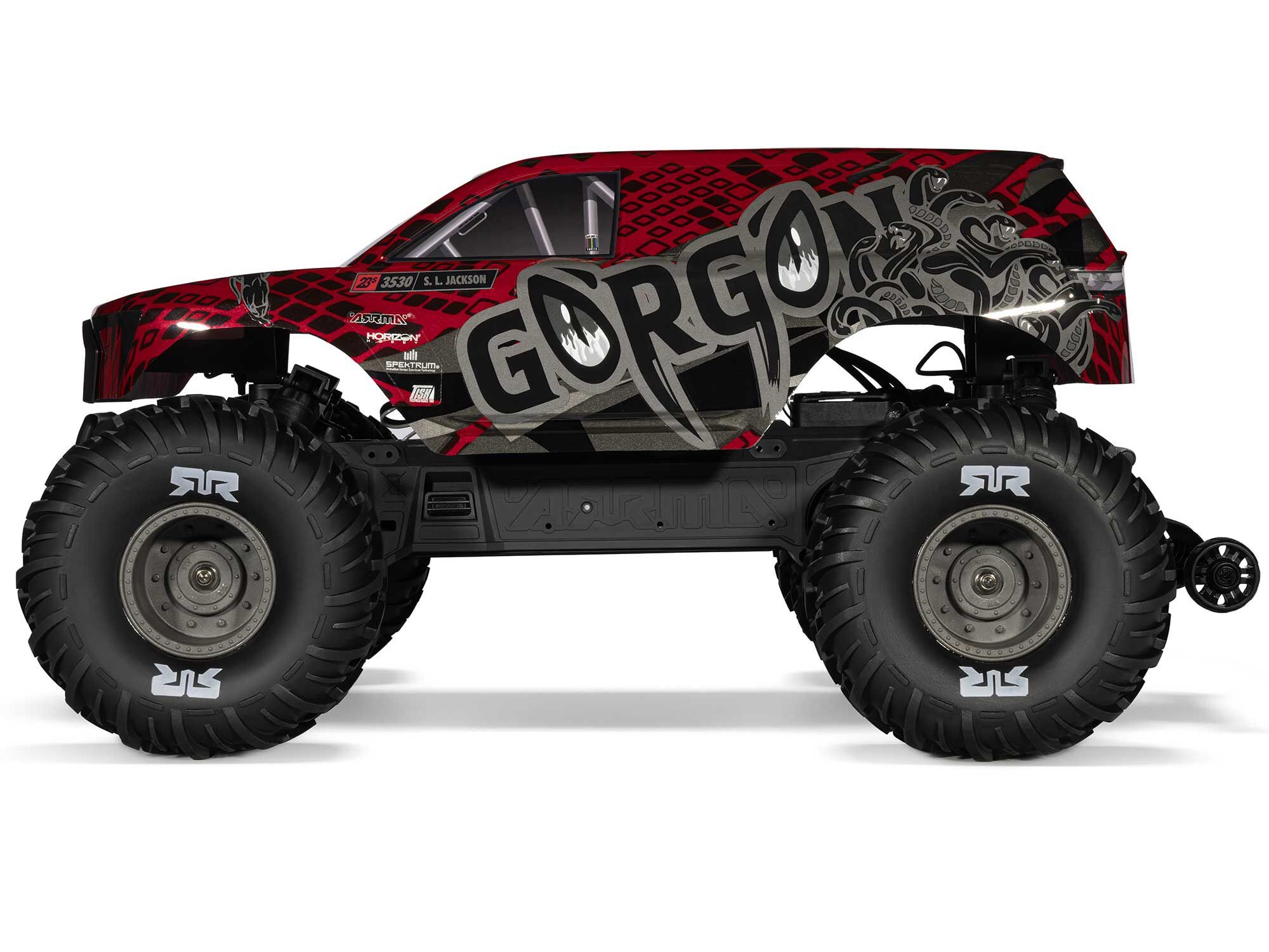 Arrma 1/10 GORGON 223S 2WD RTR Brushless Monster Truck, Red/Black - 12
