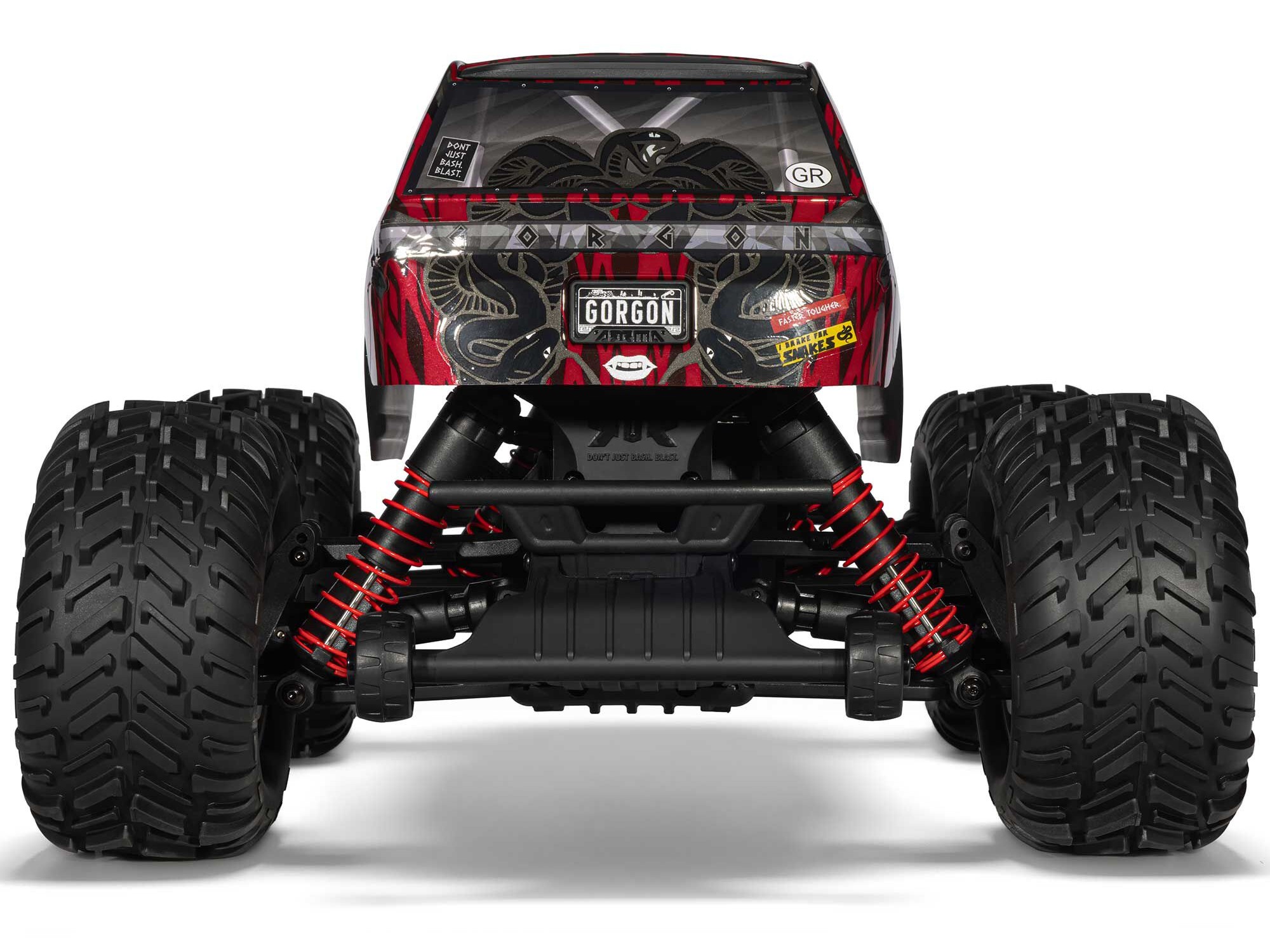 Arrma 1/10 GORGON 223S 2WD RTR Brushless Monster Truck, Red/Black - 11