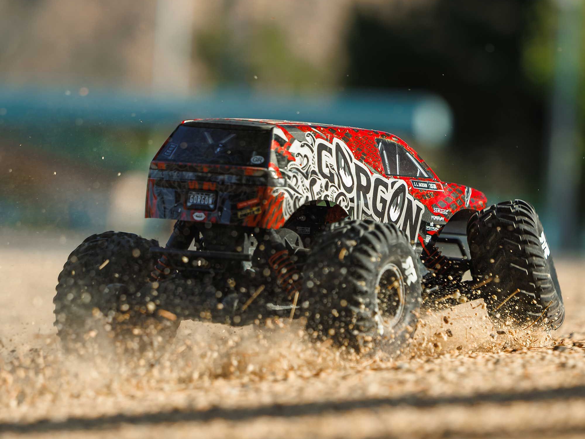 Arrma 1/10 GORGON 223S 2WD RTR Brushless Monster Truck, Red/Black - 31