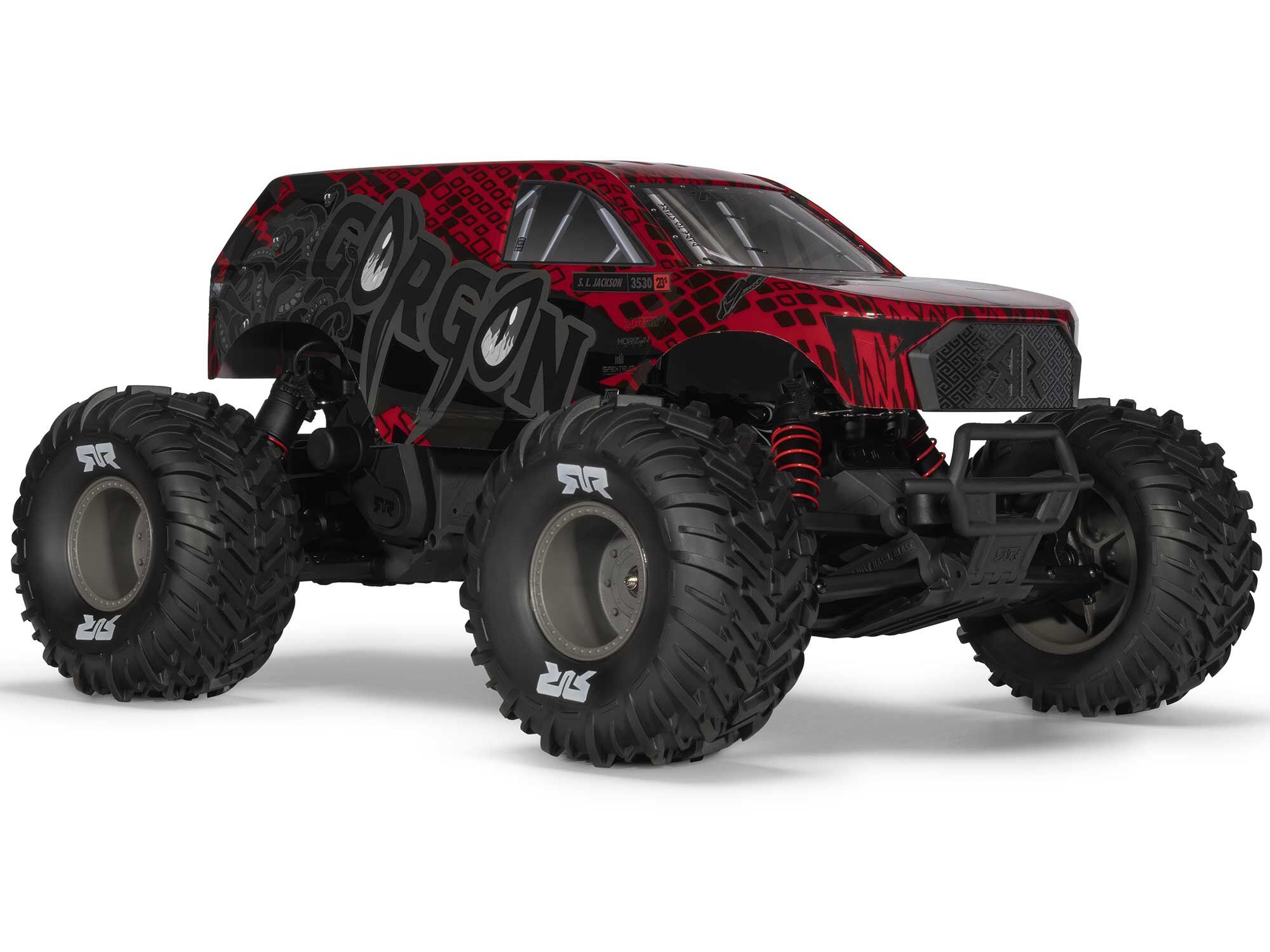 Arrma 1/10 GORGON 223S 2WD RTR Brushless Monster Truck, Red/Black - 6