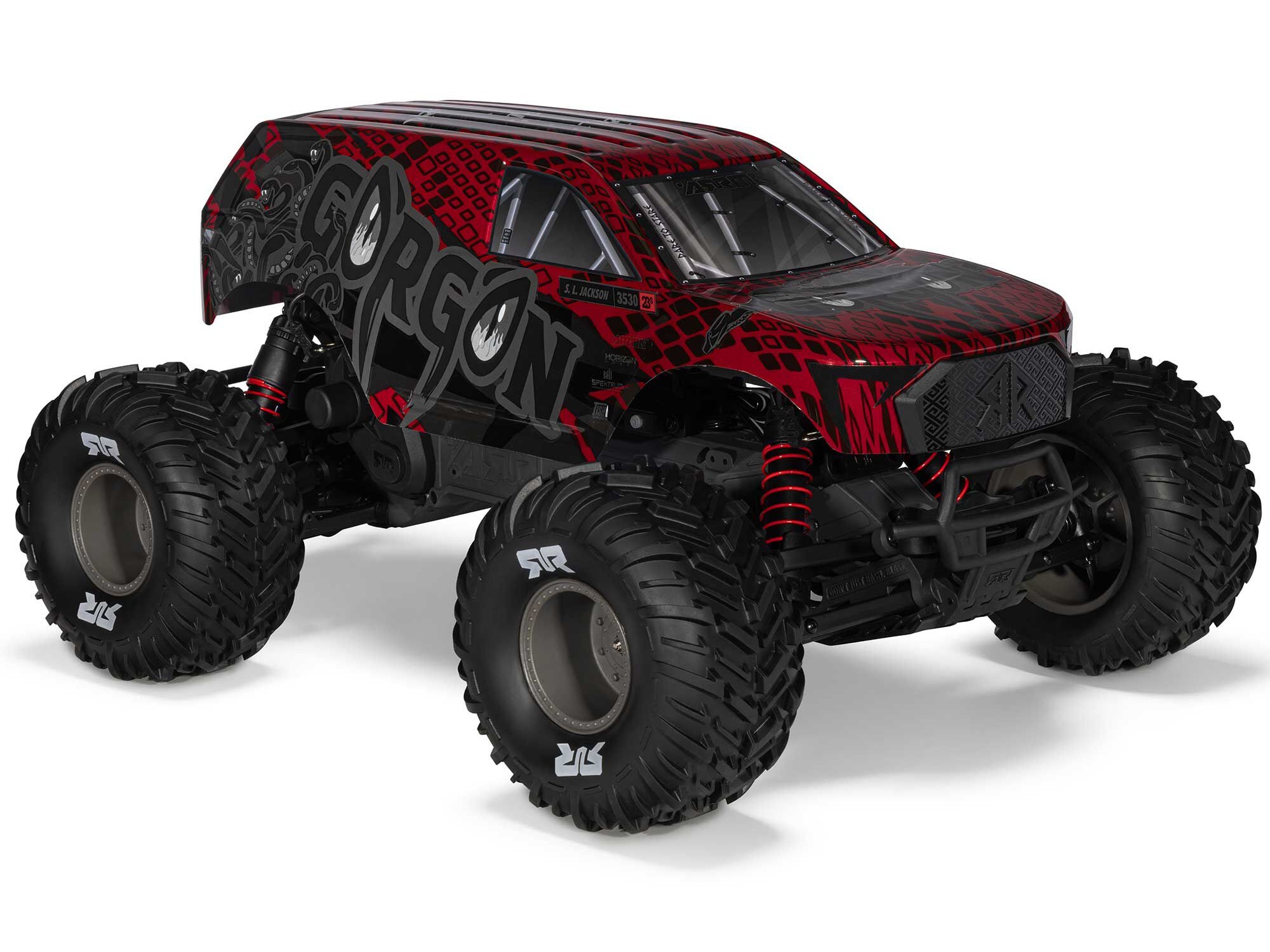 Arrma 1/10 GORGON 223S 2WD RTR Brushless Monster Truck, Red/Black - 8