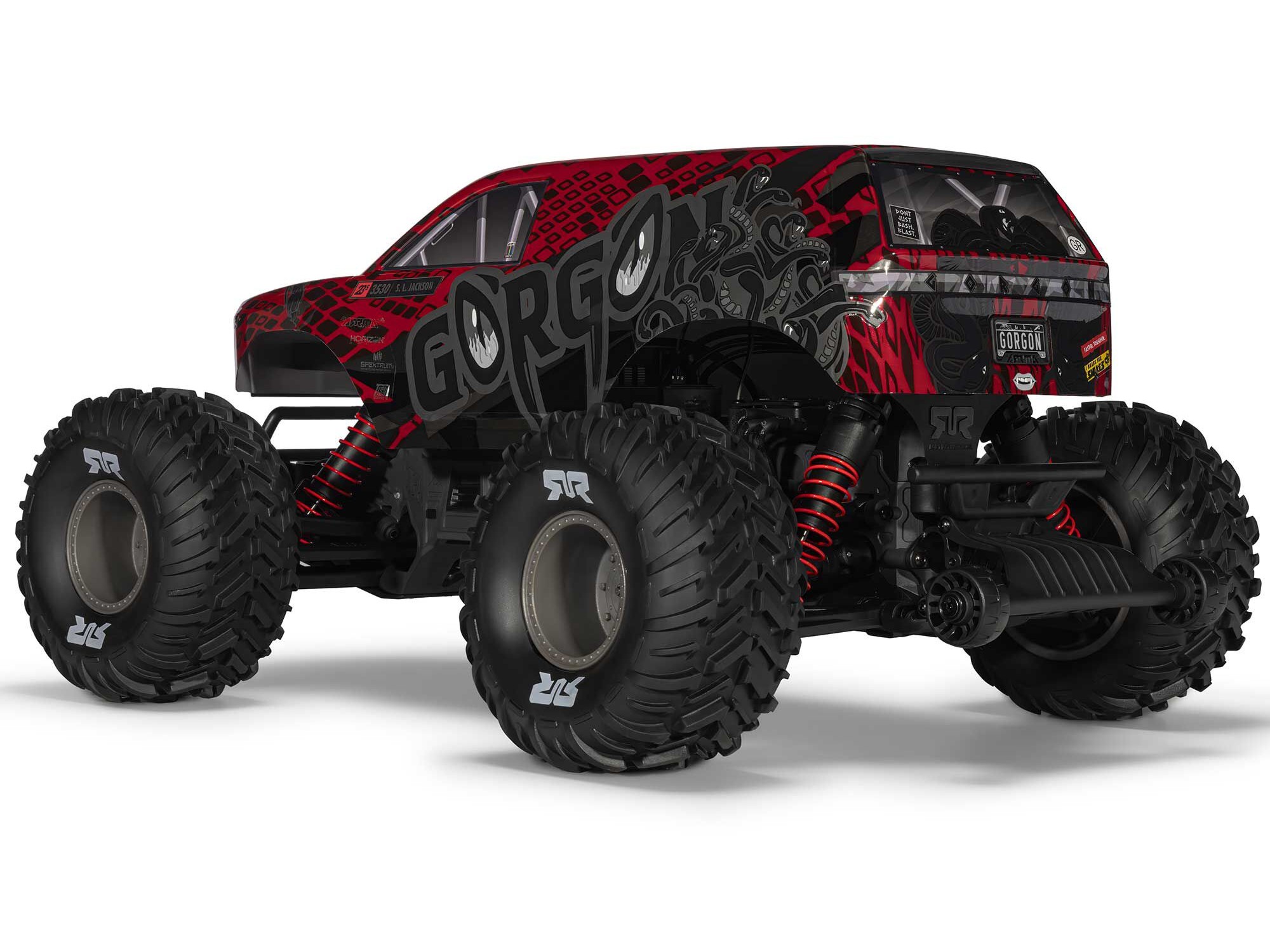 Arrma 1/10 GORGON 223S 2WD RTR Brushless Monster Truck, Red/Black - 7