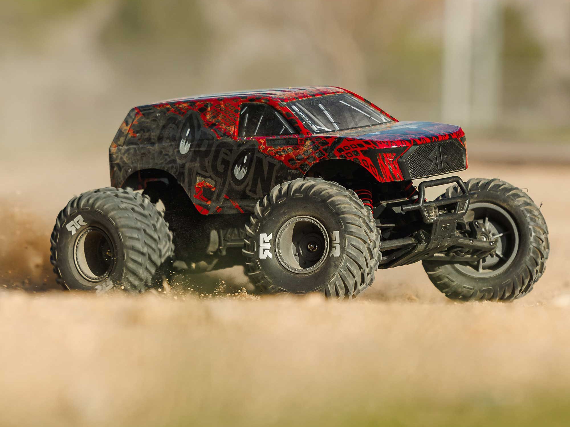 Arrma 1/10 GORGON 223S 2WD RTR Brushless Monster Truck, Red/Black - 30