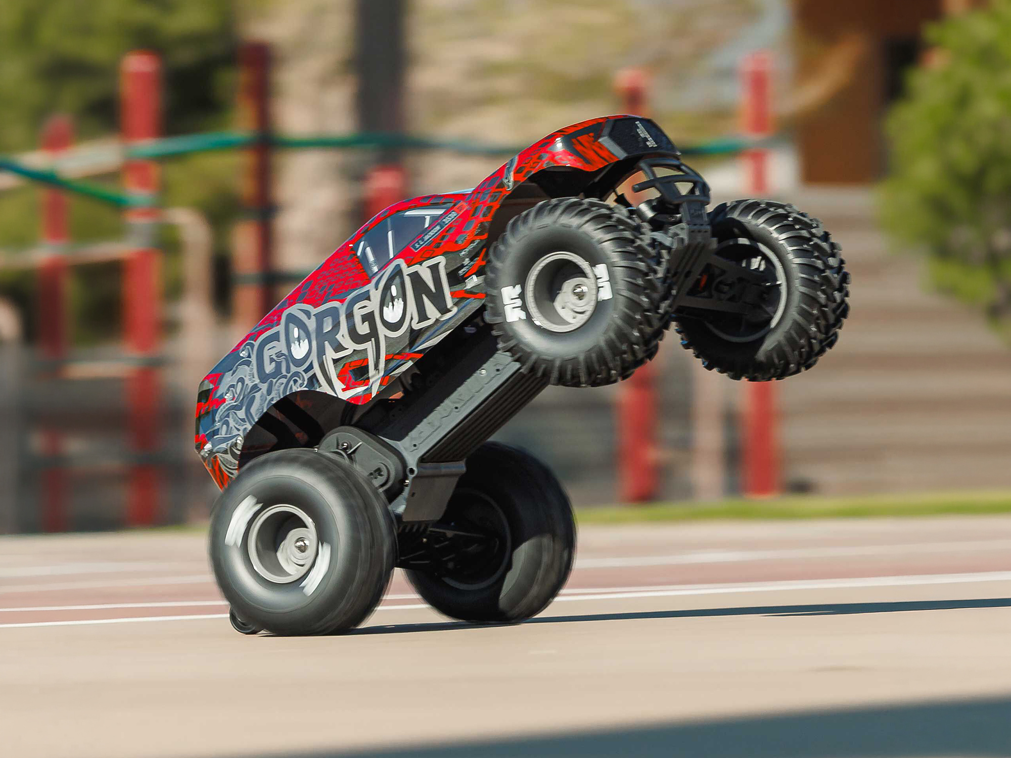 Arrma 1/10 GORGON 223S 2WD RTR Brushless Monster Truck, Red/Black - 5