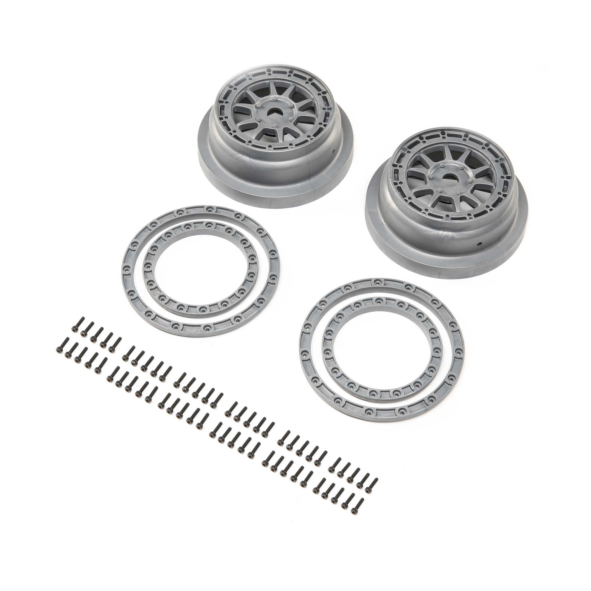 Losi LOS43029 Beadlock Wheel and Ring Set (2): SBR 2.0