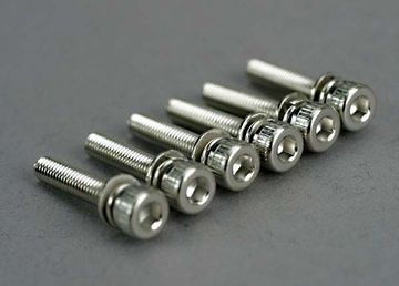 Traxxas 5142 Skruv M3x15mm Hög Insex med Låsbricka (6)
