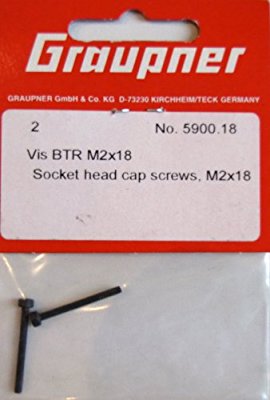 Socket Head Cap Screws, M2x18, 2pcs