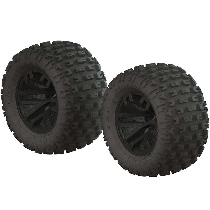 Arrma AR550044 dBoots Fortress MT Tire Set Glued Blk (2)