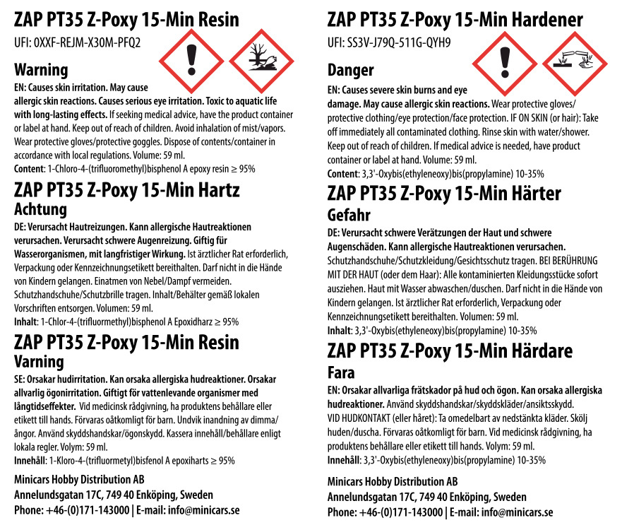 ZAP PT-35 Z-Poxy Lim V2 15-min 118ml - 3