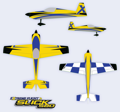 Extreme Flight Slick 580 105.5 Yellow/Blue - 2