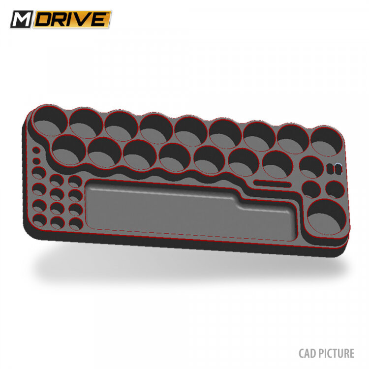 M-Drive Verktygshållare Aluminium CNC - 188x79x17.5mm - 2