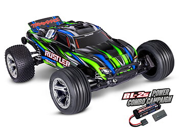 Traxxas Rustler 2WD 1/10 RTR TQ BL-2s EHD Grön