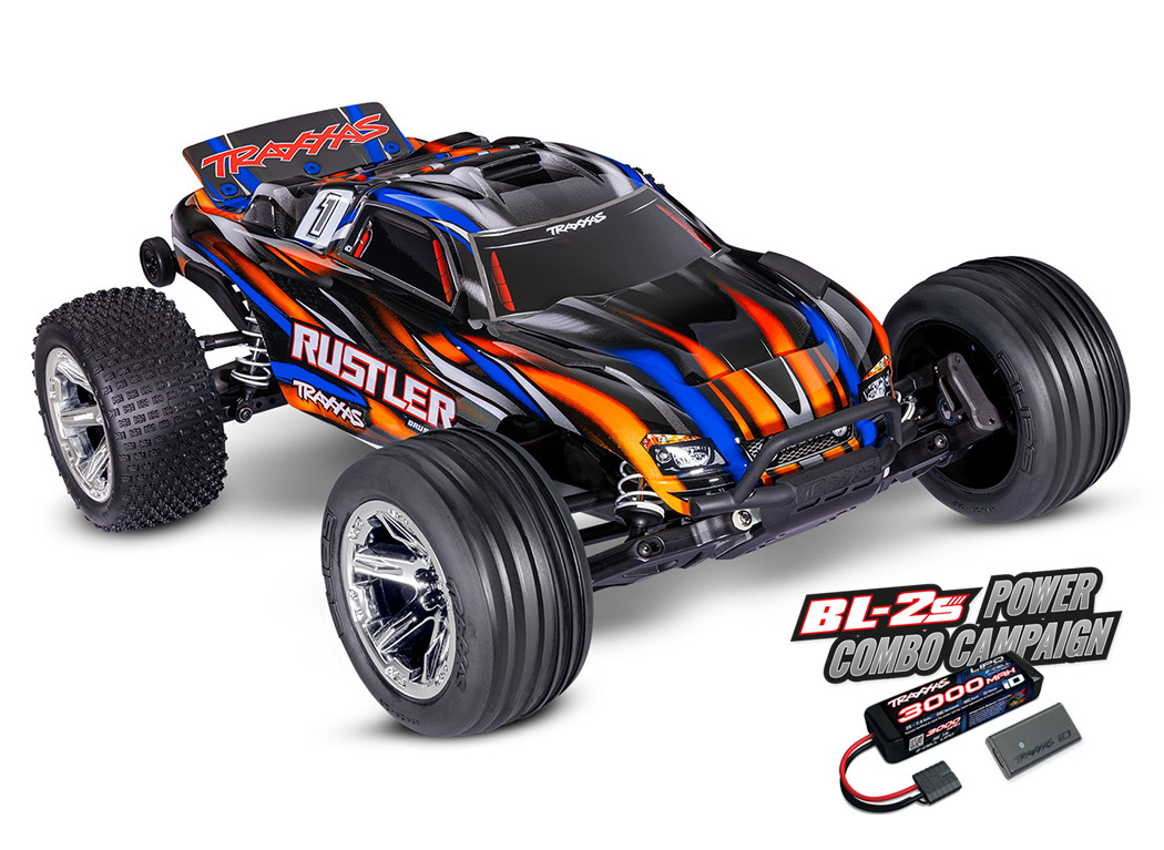 Traxxas Rustler 2WD 1/10 RTR TQ BL-2s EHD Orange