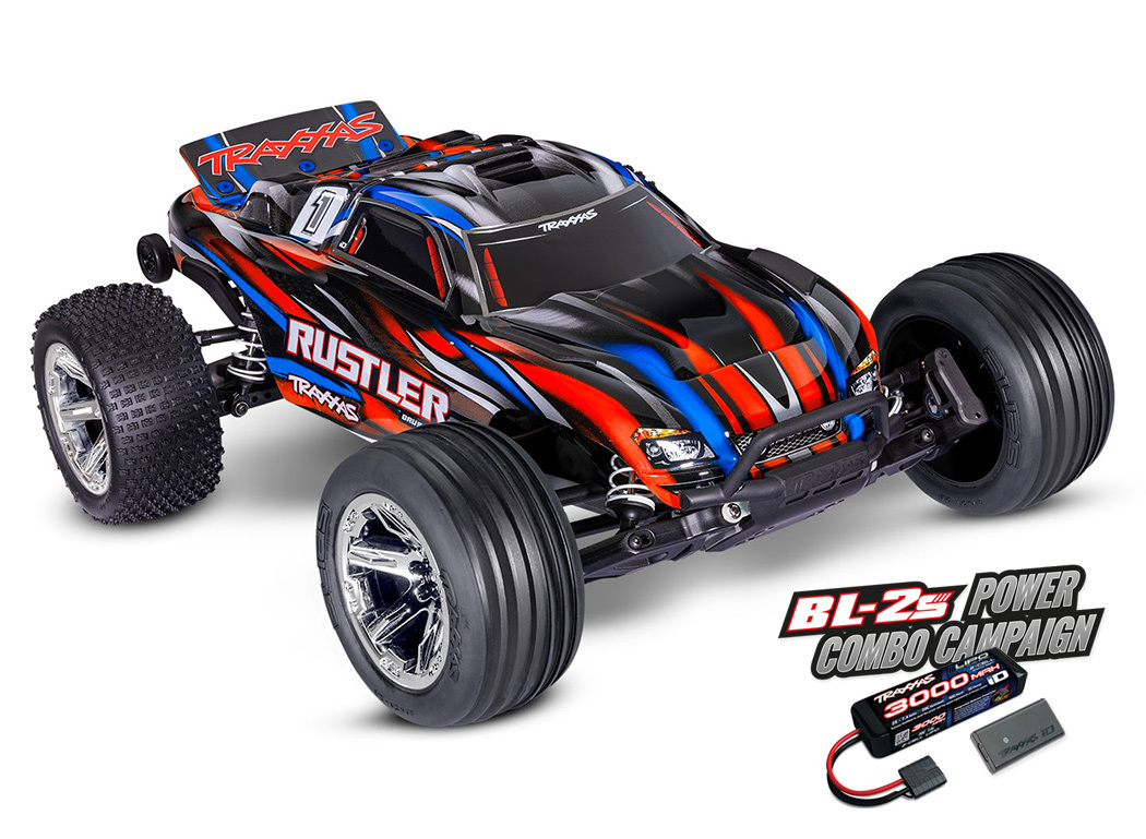 RC Sweden AB - Traxxas Rustler 2WD 1/10 RTR TQ BL-2s HD Red