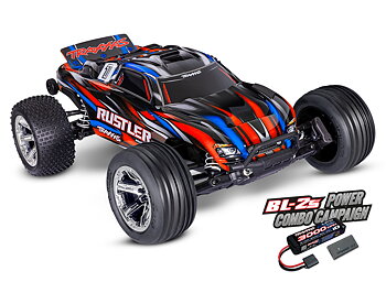 Traxxas Rustler 2WD 1/10 RTR TQ BL-2s EHD Röd