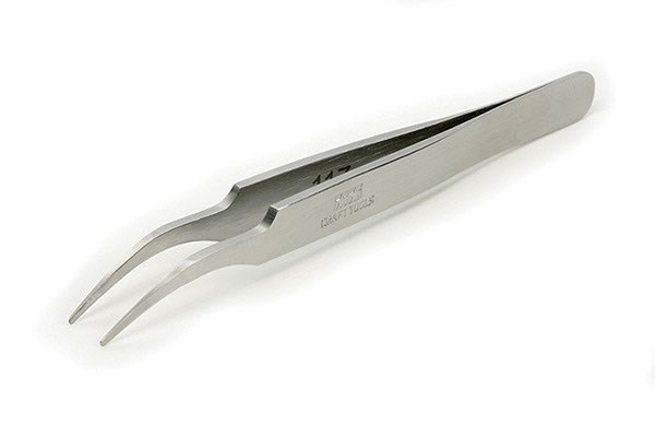 TAMIYA 74108 HG Angled Tweezers Round Tip