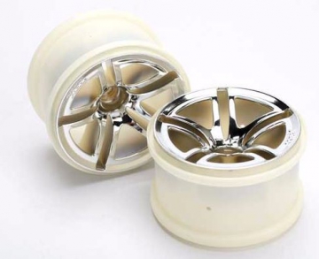 Traxxas 5574 Fälg Twin-Spoke Krom (Nitro Fram) 2.8" (2)