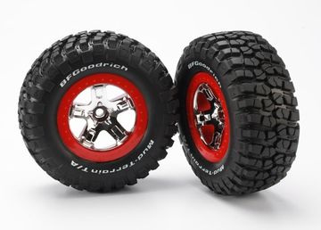 Traxxas 5869 Däck & Fälg BFGoodrich/SCT Krom-Röd 2WD Fram (2)