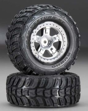 Traxxas 5880 Däck & Fälg Kumho/SCT Matt Krom-Svart 4WD/2WD Bak (2)