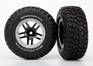 Traxxas 5883 Däck & Fälg BFGoodrich/S-Spoke Svart-Krom 4WD/2WD Bak (2)