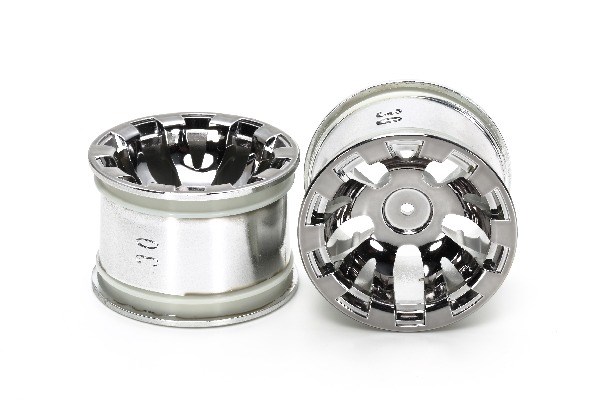 TAMIYA 54831 T3-01 Wheels for Rear Wide Semi-Slick Tires (Chrom