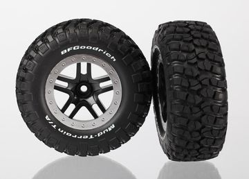 Traxxas 5885 Däck & Fälg BFGoodrich/S-Spoke Svart-Matt Krom 2WD Fram (2)
