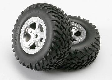 Traxxas 5973 Däck & Fälg SCT/SCT Matt Krom (14mm) (2)