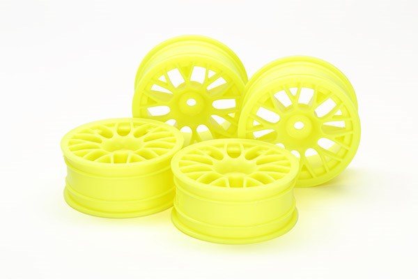 TAMIYA 54850 Medium-Narrow Mesh Wheels (24mm, +2, Yellow)