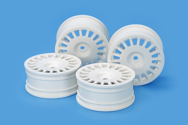 TAMIYA 54851 Medium-Narrow Rally Dish Wheels (24mm, +0, White)