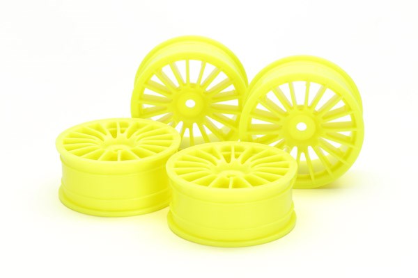 Tamiya M-N 18-Spoke Wheels (24mm, Offset 0) (Yellow) 4pcs 54852