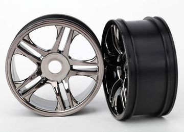 Traxxas 6478 Fälg Split-Spoke Svart Krom Fram (2) XO-1