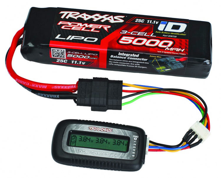 Traxxas 2968X Li-Po Voltmätare/Balanserare med Adapter-Kabel - 2