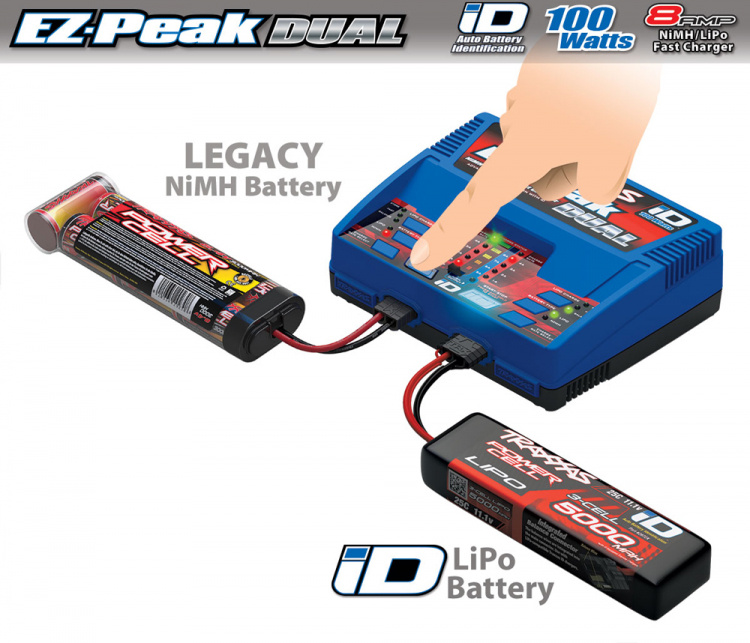 Traxxas 2972GX EZ-Peak Dual 8A NiMH/LiPo 2-3S Laddare Auto iD - 5
