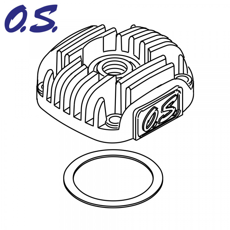 O.S.Engine 21754010 Cylinderhuvud (Silver) 15LA#