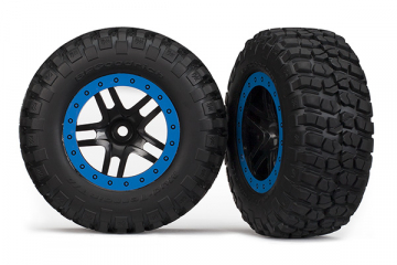 Traxxas 5885A Däck & Fälg BFGoodrich/S-Spoke Svart-Blå 2WD Fram (2)