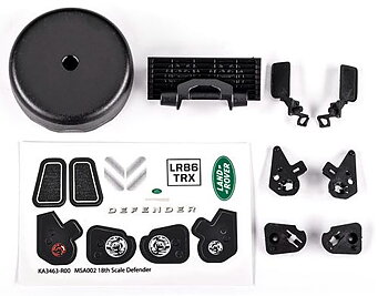 Traxxas 9720 Dekaler, Backspeglar, Grill mm. Defender TRX-4M