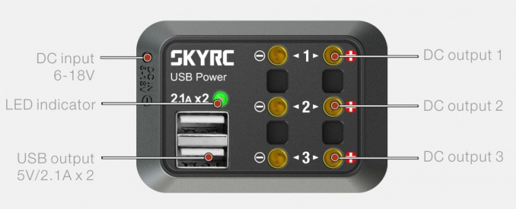 SkyRC SK600114-03 Power Distributor (med XT60-kontakt) - 4