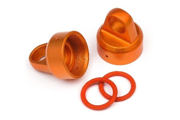 HPI HP108070 Aluminum Top Shock Cap (Orange/2Pcs)