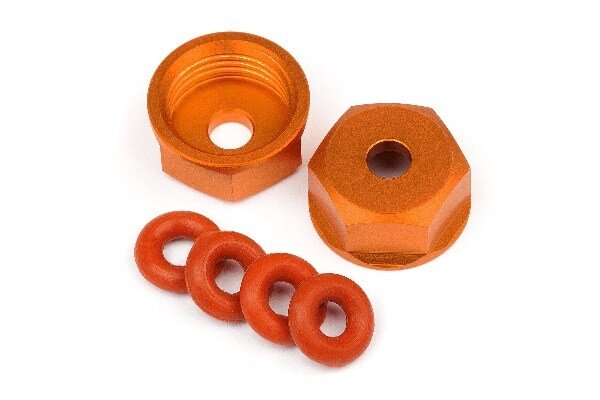 HPI HP108071 Aluminum Bottom Shock Cap (Orange/2Pcs)