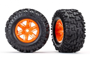 Traxxas 7772T Däck & Fälg Maxx AT/X-Maxx Orange (2)