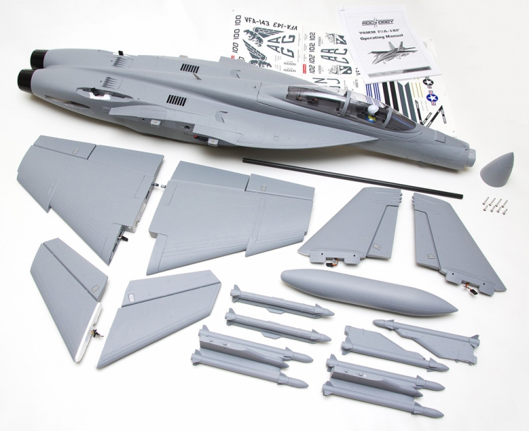 FMS 100P F/A-18F Grå 70mm Fläkt PNP - 3