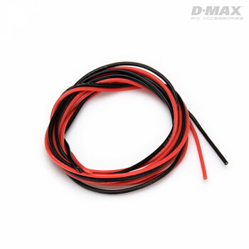 Dynomax B9230 D-Max B9230 Kabel Röd & Svart 24AWG D0.5/1.6mm x 1m