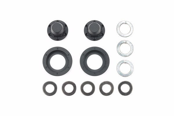 TAMIYA 56556 Hub Nuts for Single Wheels (Black/2pcs.)