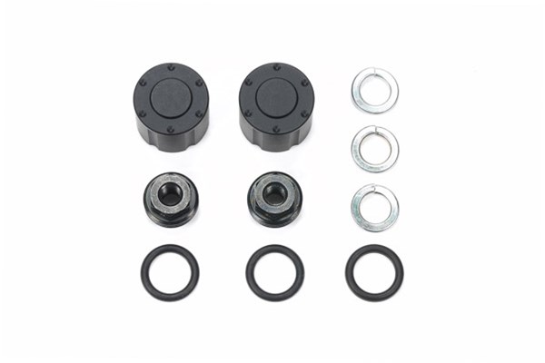 TAMIYA 56557 Hub Nuts for Dual Wheels (Black/2pcs.)