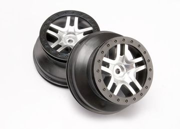 Traxxas 6872 Fälg SCT Split-Spoke Krom-Svart 2.2/3.0" 4WD/2WD Bak (2)