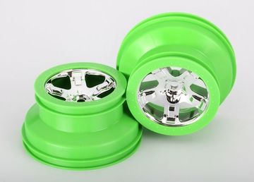 Traxxas 6875 Fälg SCT Krom-Grön 2.2/3.0" 4WD/2WD Bak (2)*