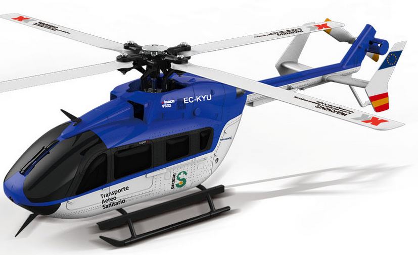 K 124-B, BNF 6CH Flybarless Three Blades Helicopter (mode 2)