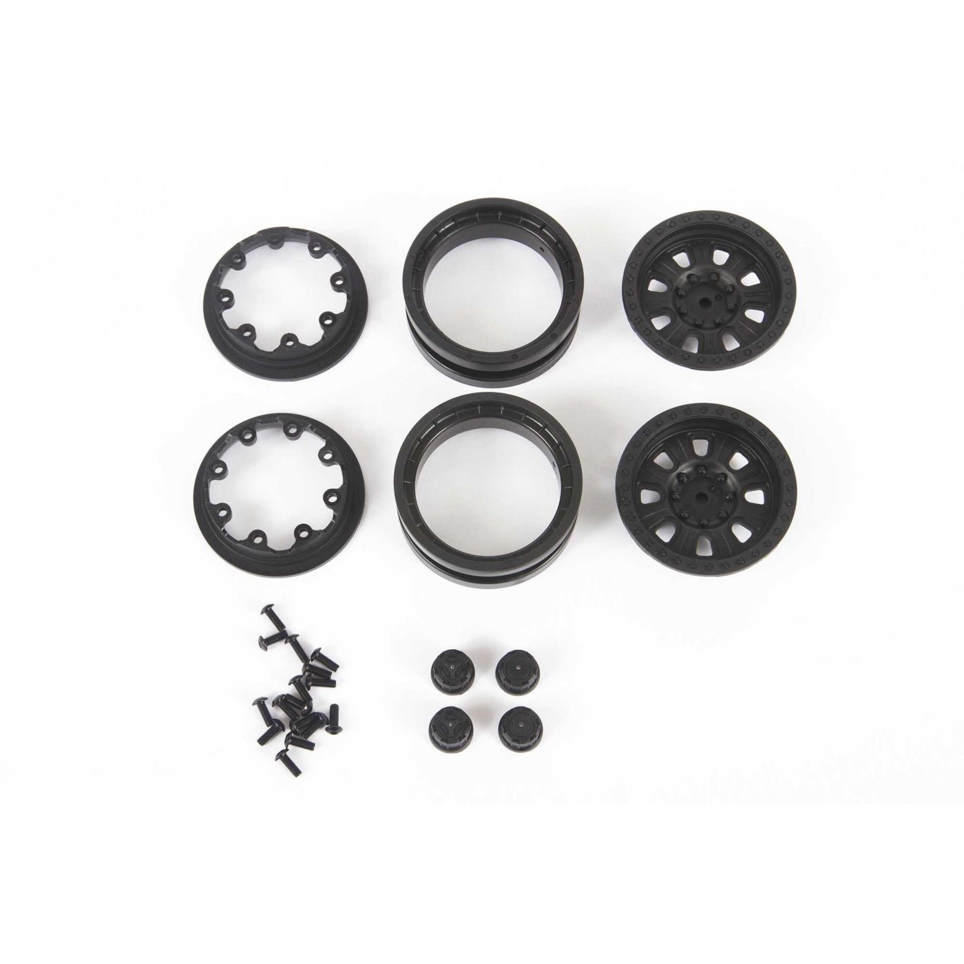 Axial 1.9 3pc. Raceline Monster Beadlock Wheels Blk (2) - 2